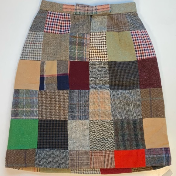 Vintage wool patchwork miniskirt, used excellent condition, - Picture 4 of 13